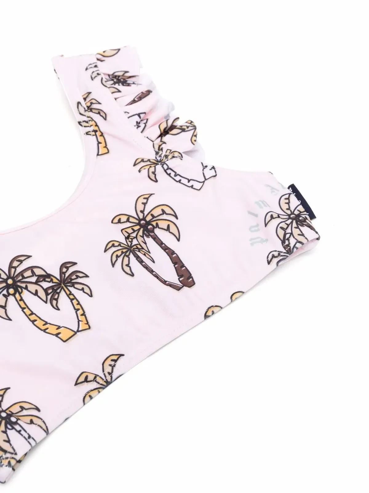Palm Angels Kids パームツリー柄 ラッフルビキニ ピンク - 画像3