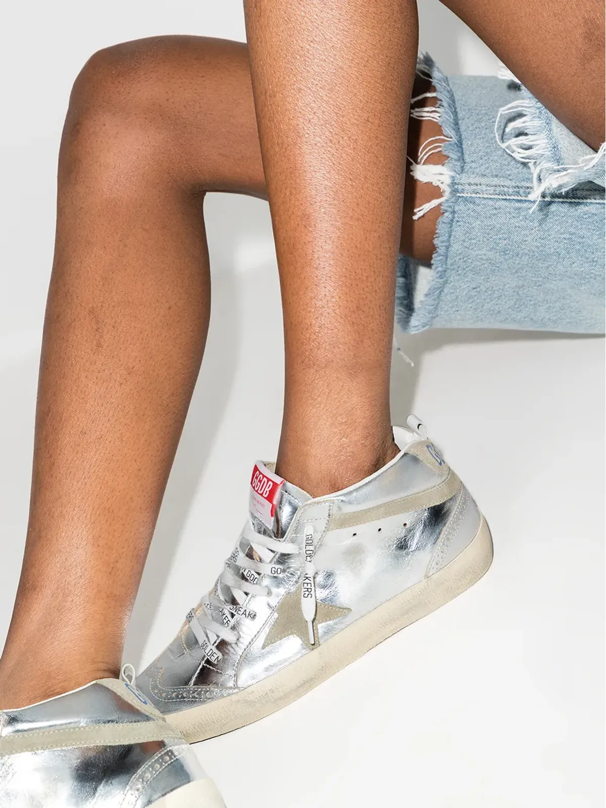 Golden Goose ミッドスター ラミネーテッド スニーカー - 画像3