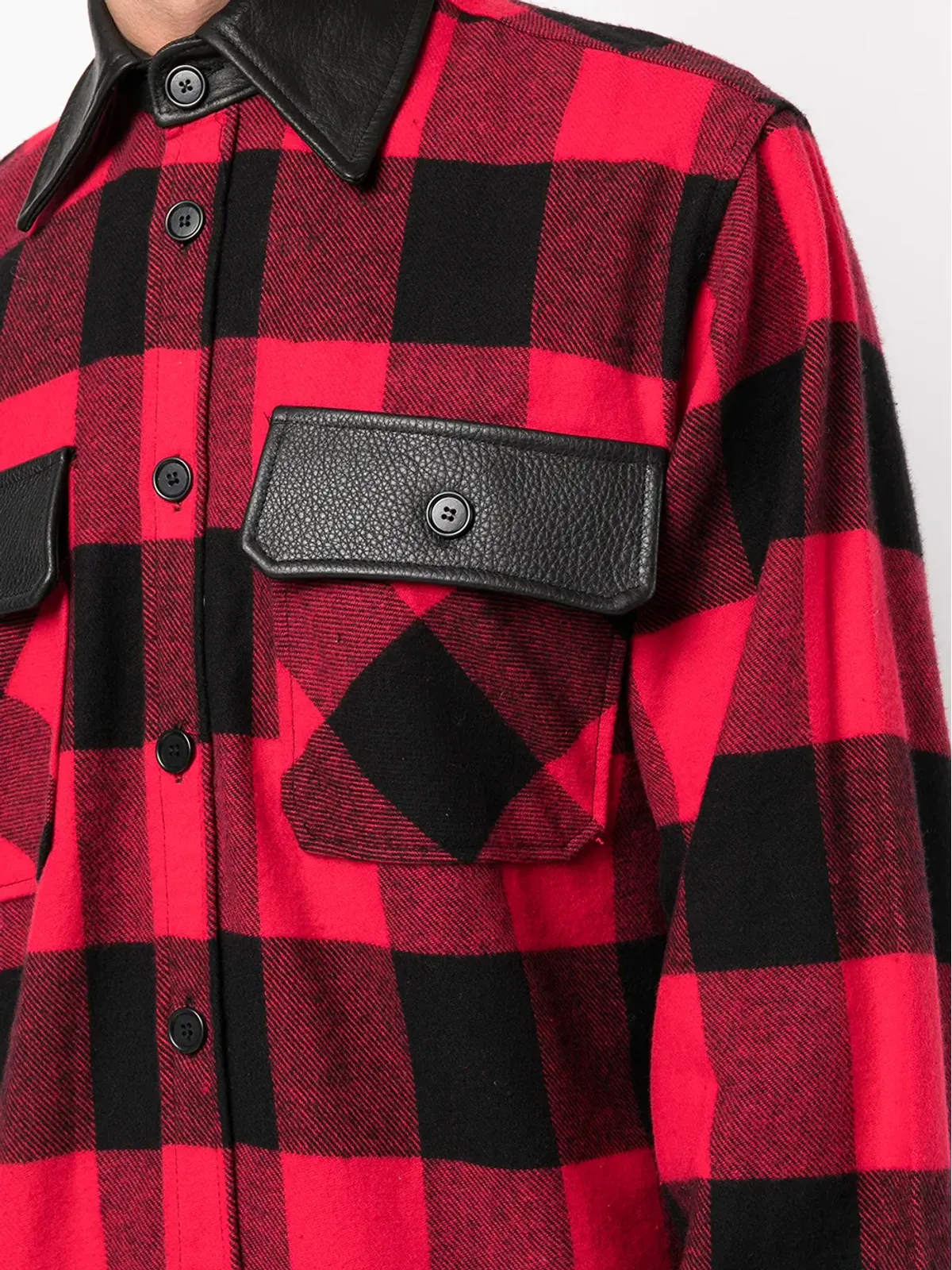 ROMEO HUNTE check-print wool shirt - Black - 画像5