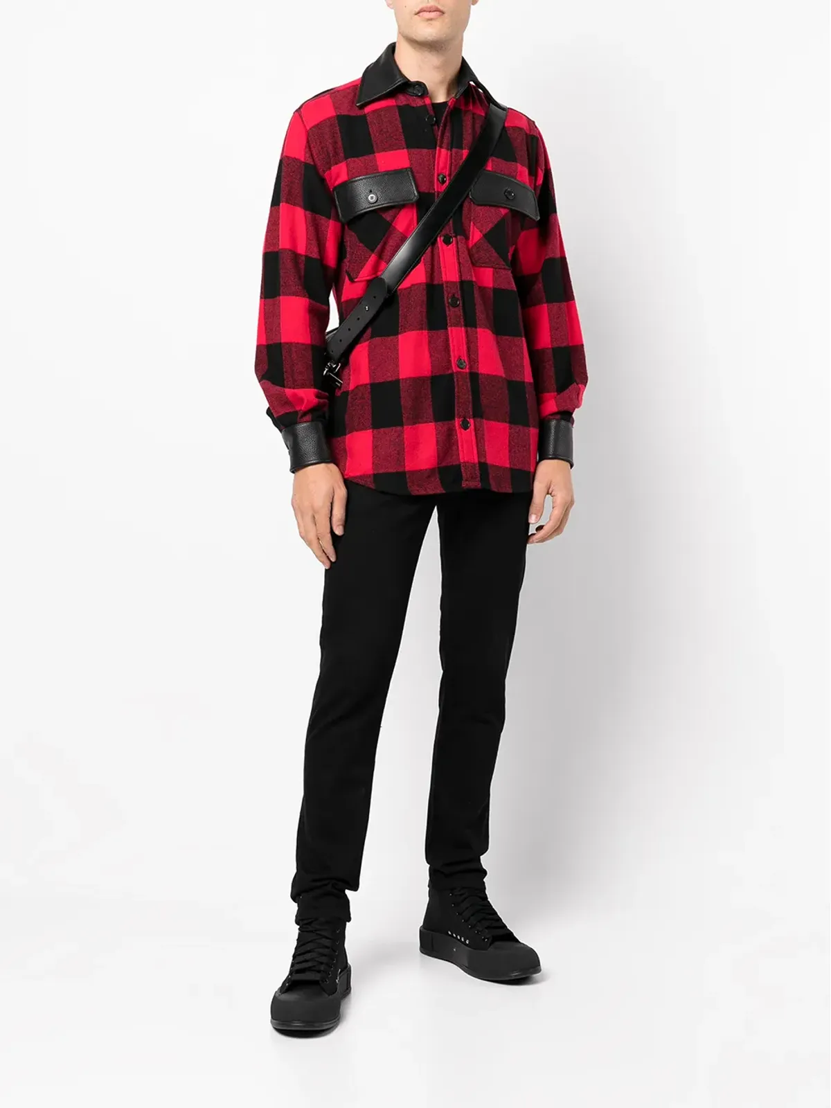 ROMEO HUNTE check-print wool shirt - Black - 画像2