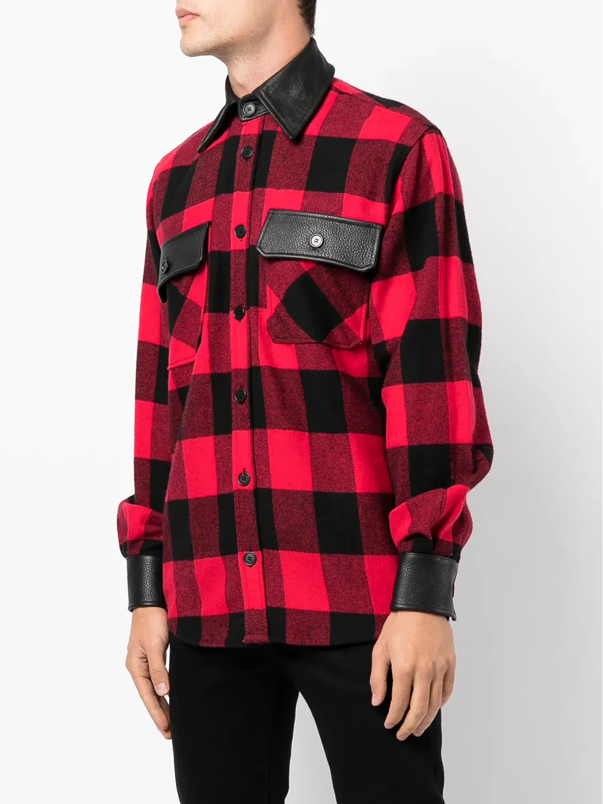 ROMEO HUNTE check-print wool shirt - Black - 画像3