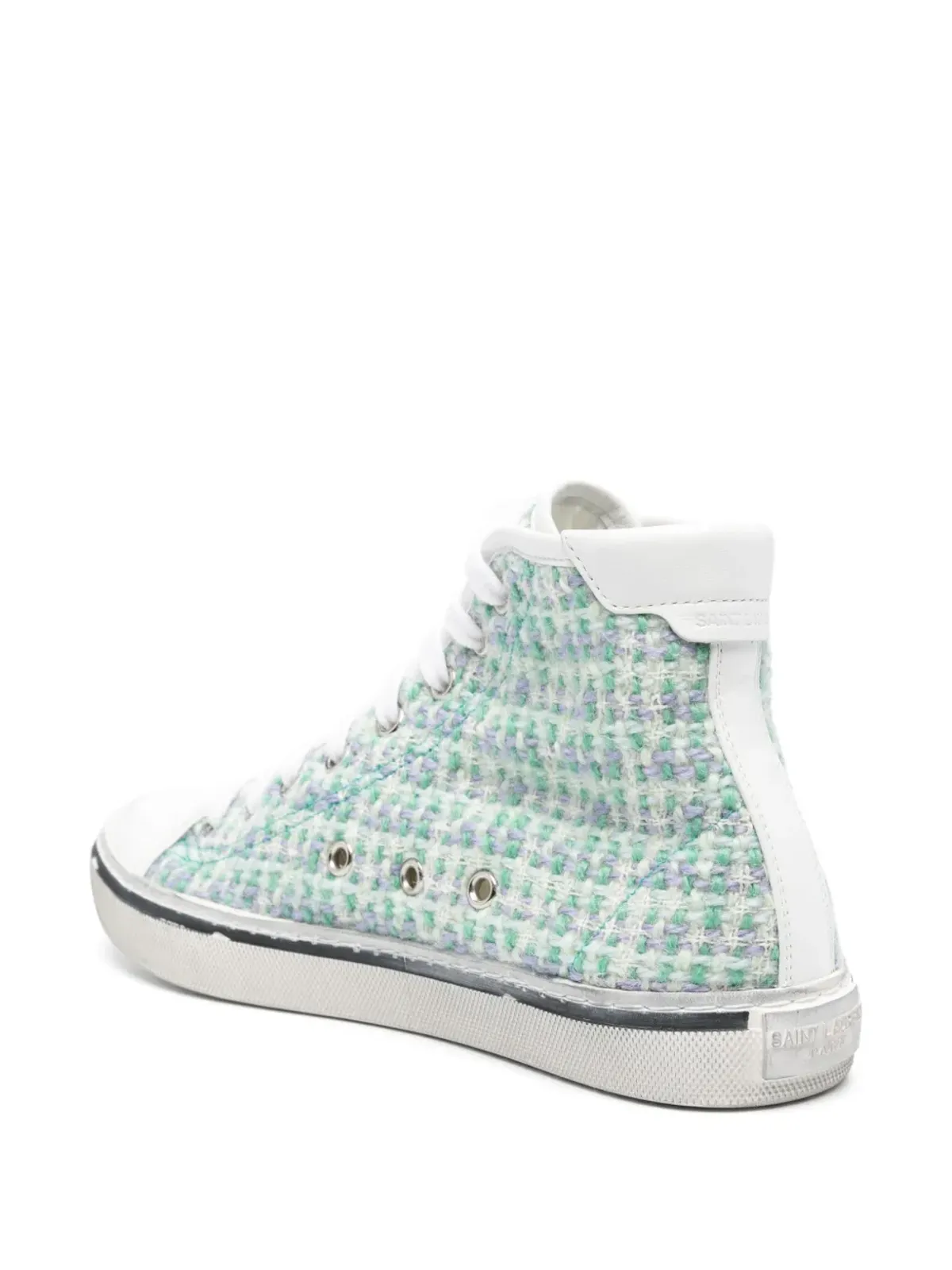 Saint Laurent ロゴパッチスニーカー - グリーン - 画像3