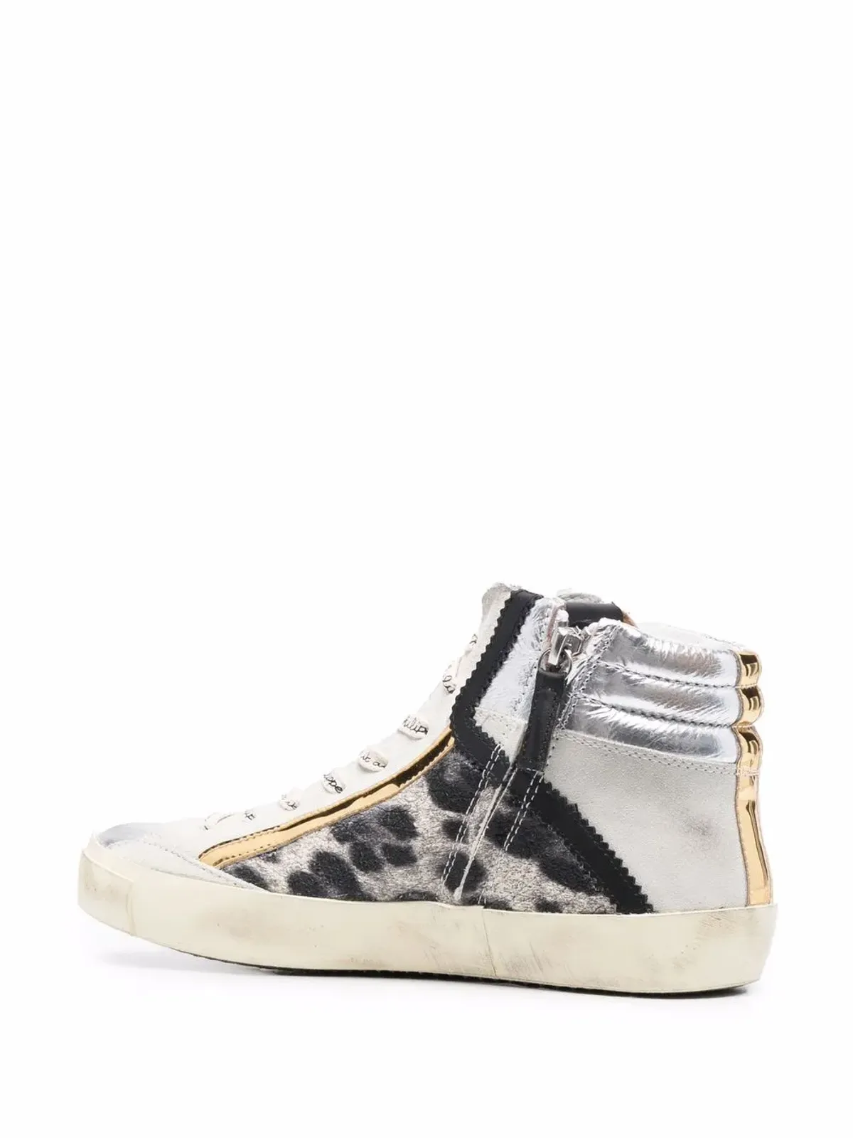 Philippe Model Paris ヒョウ柄ミッドトップスニーカー - シルバー - 画像3