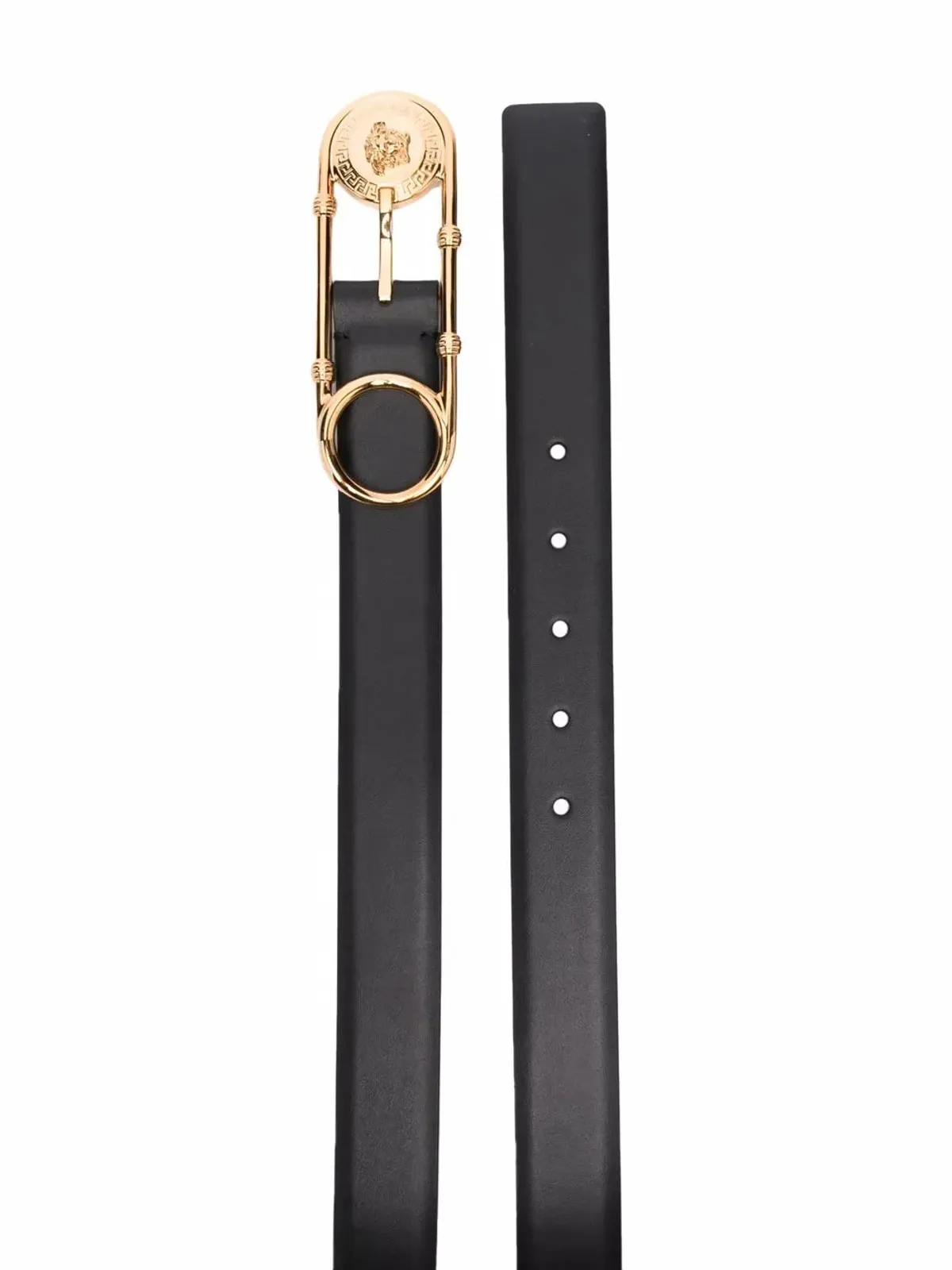 Versace セーフティピン付きレザーベルト - ブラック - 画像2
