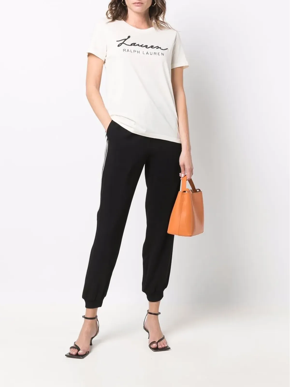 Lauren Ralph Lauren ストライプ柄テーパードパンツ - 画像2