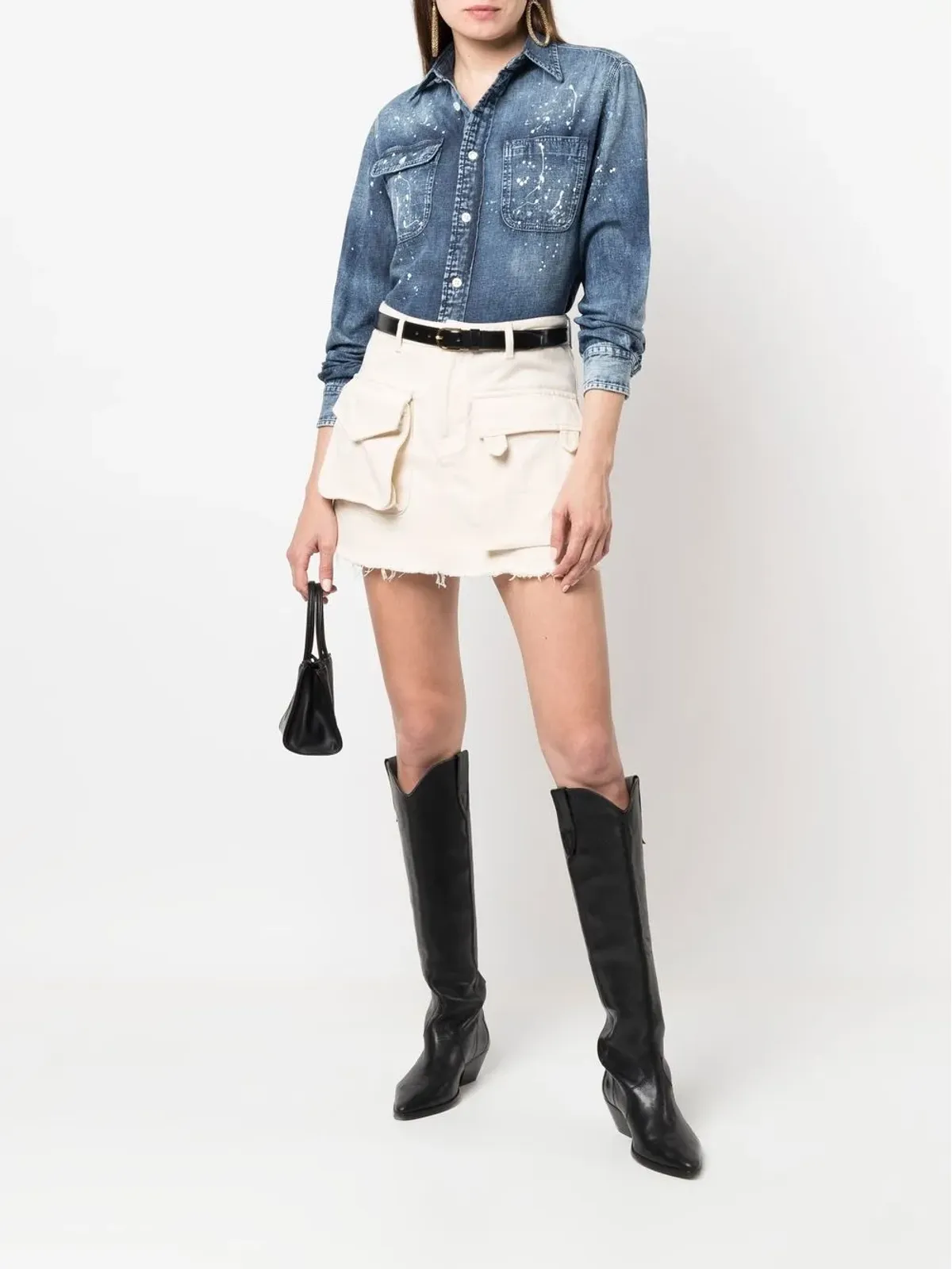 Ralph Lauren Collection ペイントスプラター デニムシャツ - 画像2