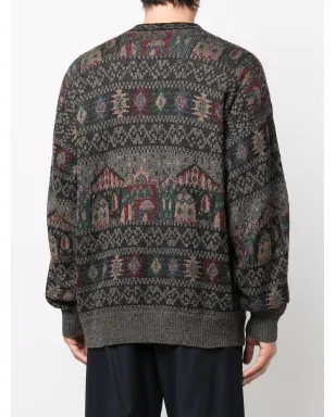 Missoni Pre-Owned 1980s intarsia knit V-neck cardigan - Brown - サムネイル4
