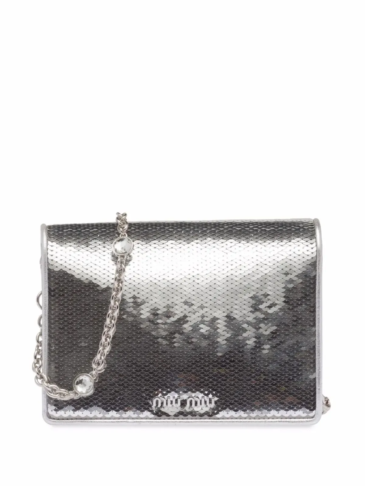 Miu Miu Confidential シークイン装飾レザーバッグ - 銀色 - 画像2