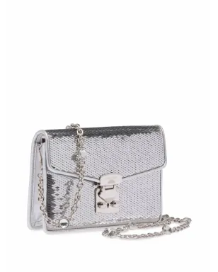 Miu Miu Confidential シークイン装飾レザーバッグ - 銀色 - サムネイル3