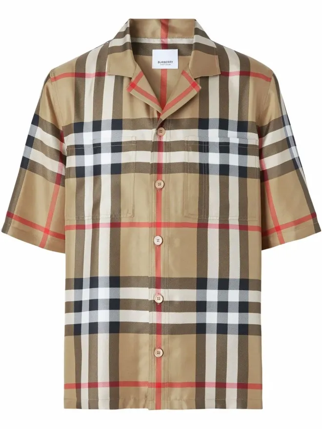Burberry Burberry 半袖チェック柄シルクシャツの商品画像