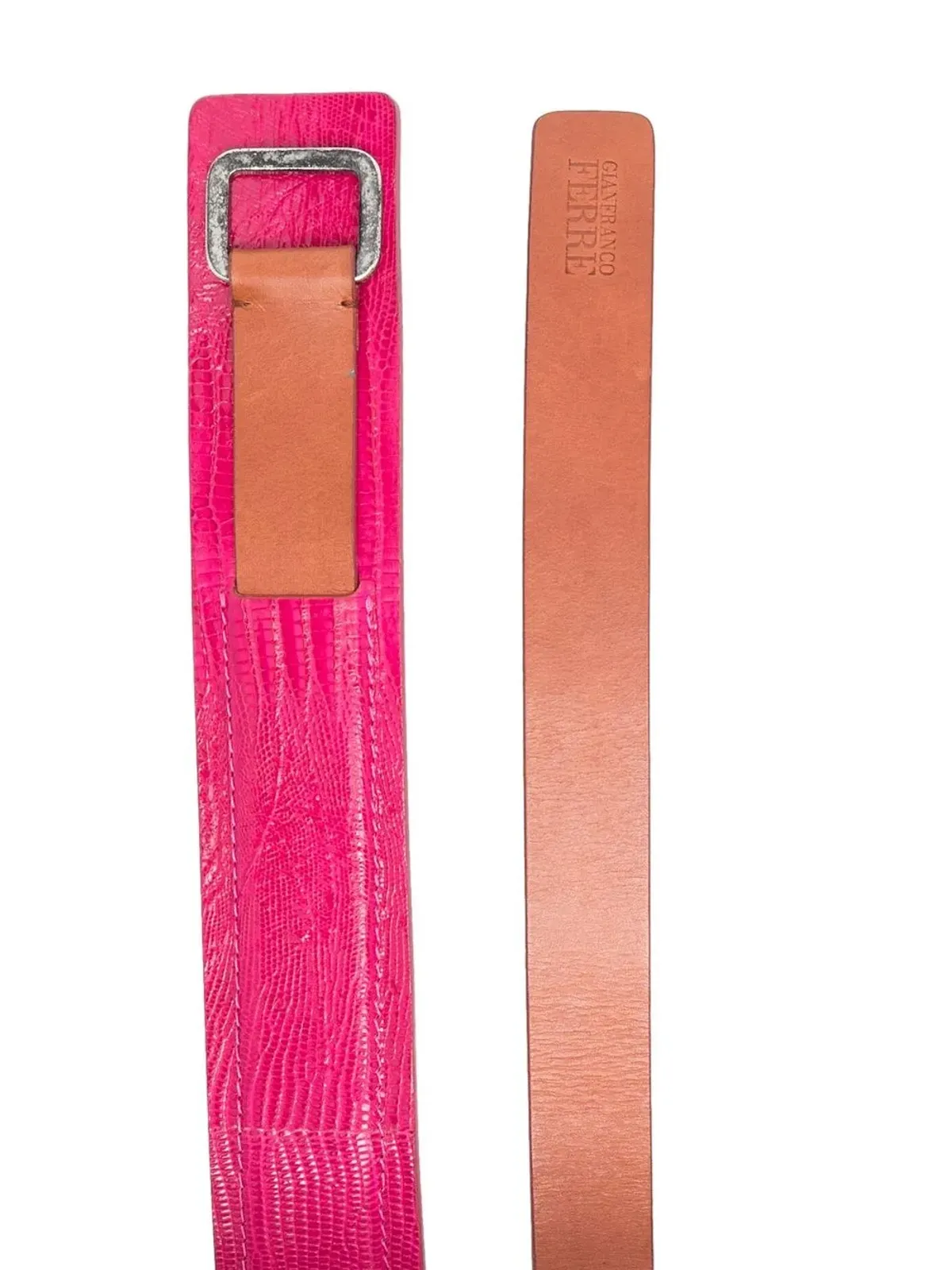 Gianfranco Ferré Pre-Owned 2000年代 蛇皮風ツートーンベルト - ピンク - 画像2