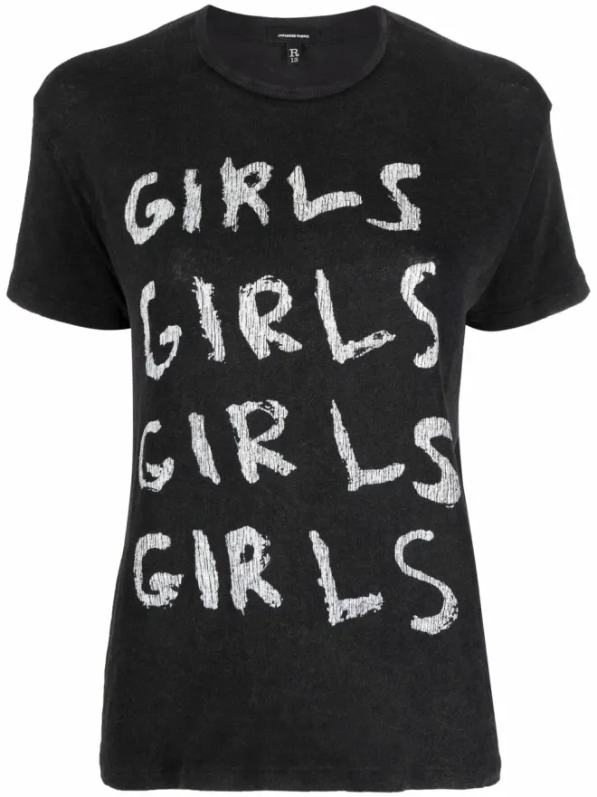 R13 R13 slogan-print short-sleeved T-shirt - Blackの商品画像
