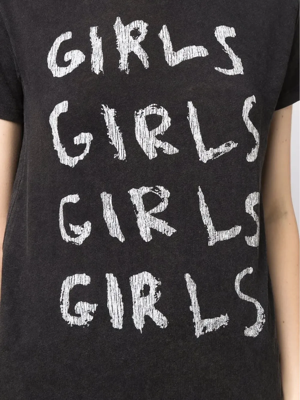 R13 slogan-print short-sleeved T-shirt - Black - 画像5
