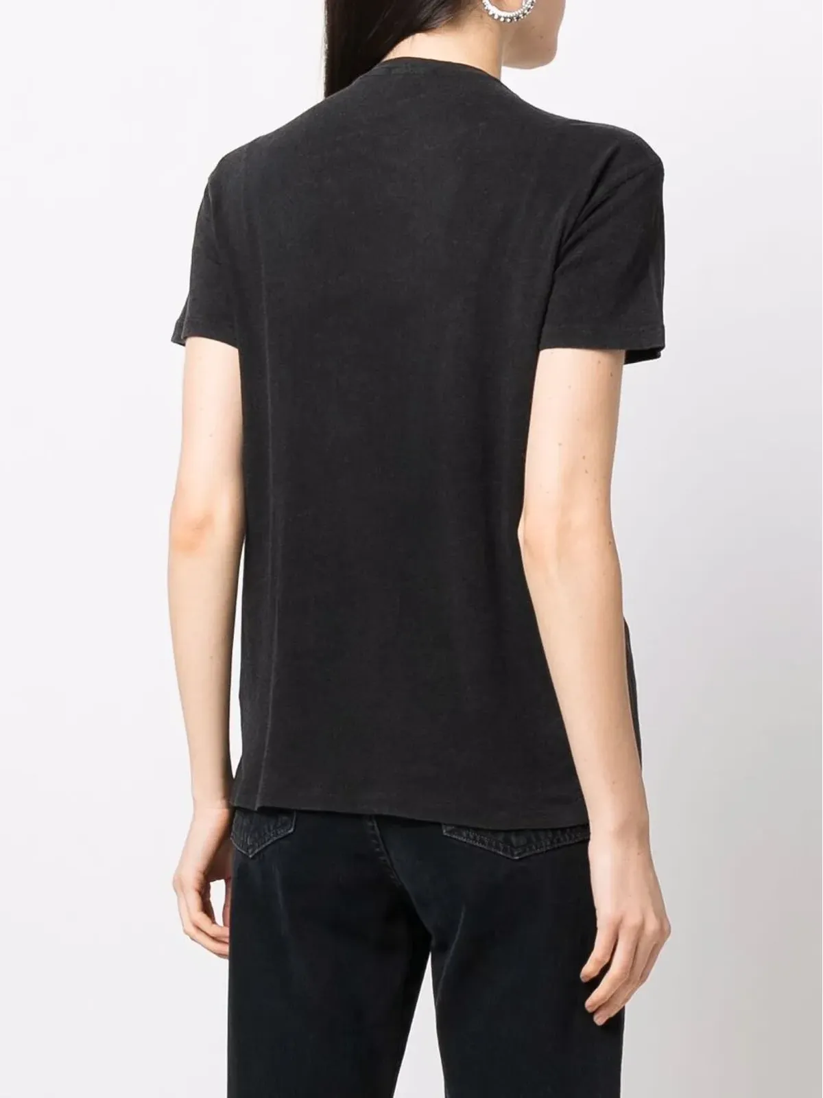 R13 slogan-print short-sleeved T-shirt - Black - 画像4