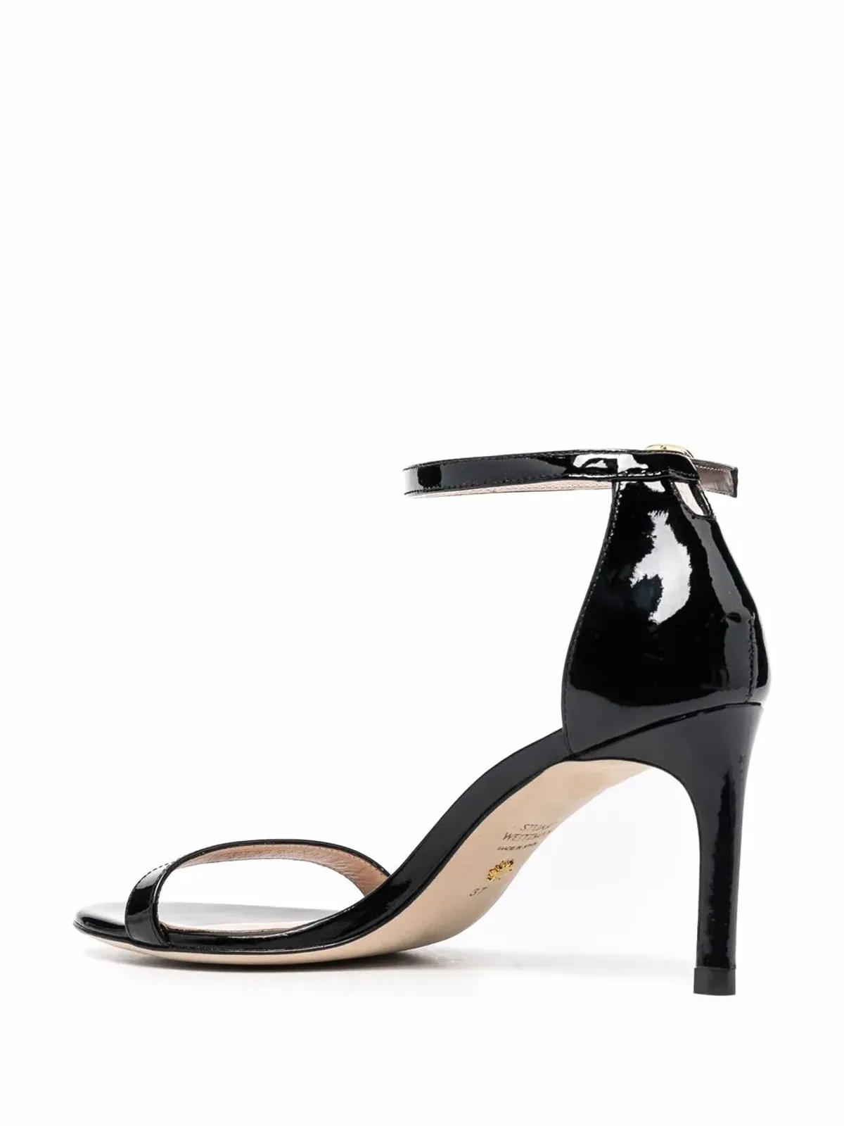 Stuart Weitzman オープントゥ レザーサンダル - ブラック - 画像3