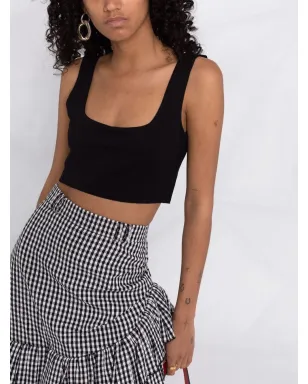MANURÍ Miss Jane sleeveless cropped top - Black - サムネイル5