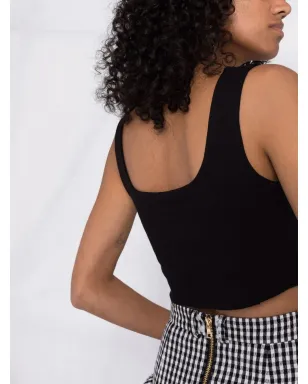 MANURÍ Miss Jane sleeveless cropped top - Black - サムネイル3