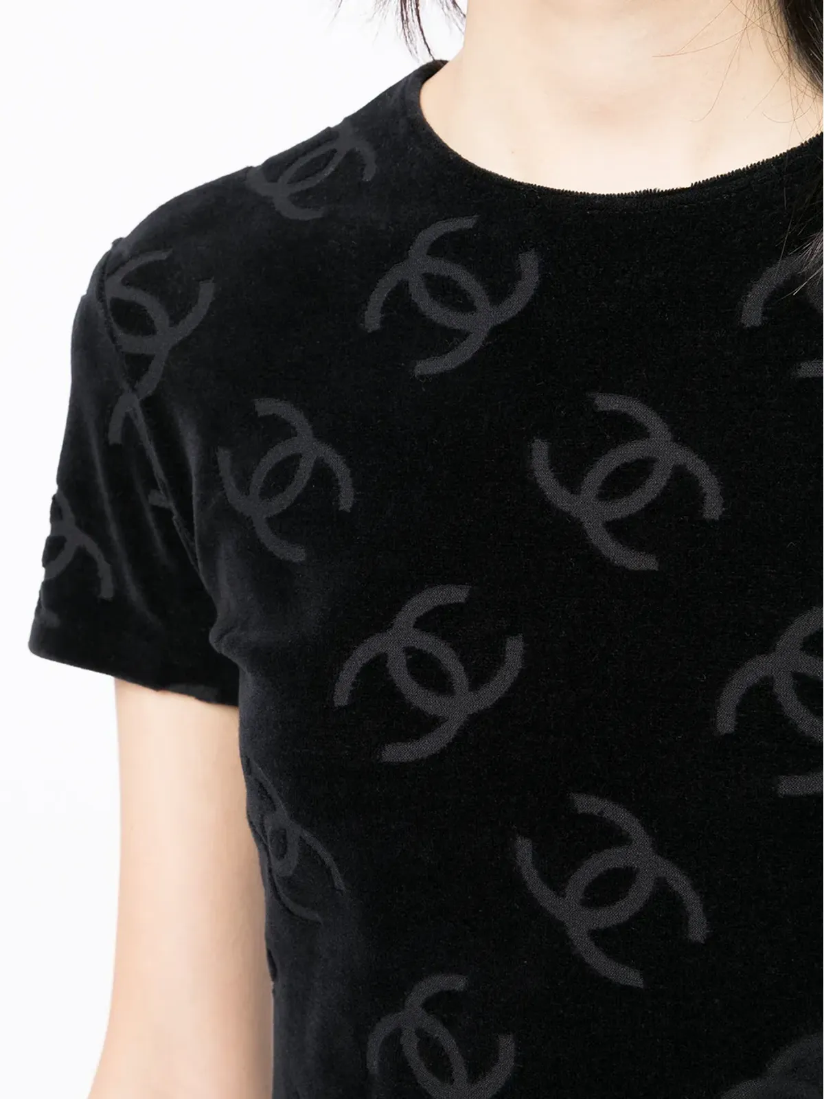 CHANEL Pre-Owned 1996 CCパターン テクスチャード Tシャツ - 画像5
