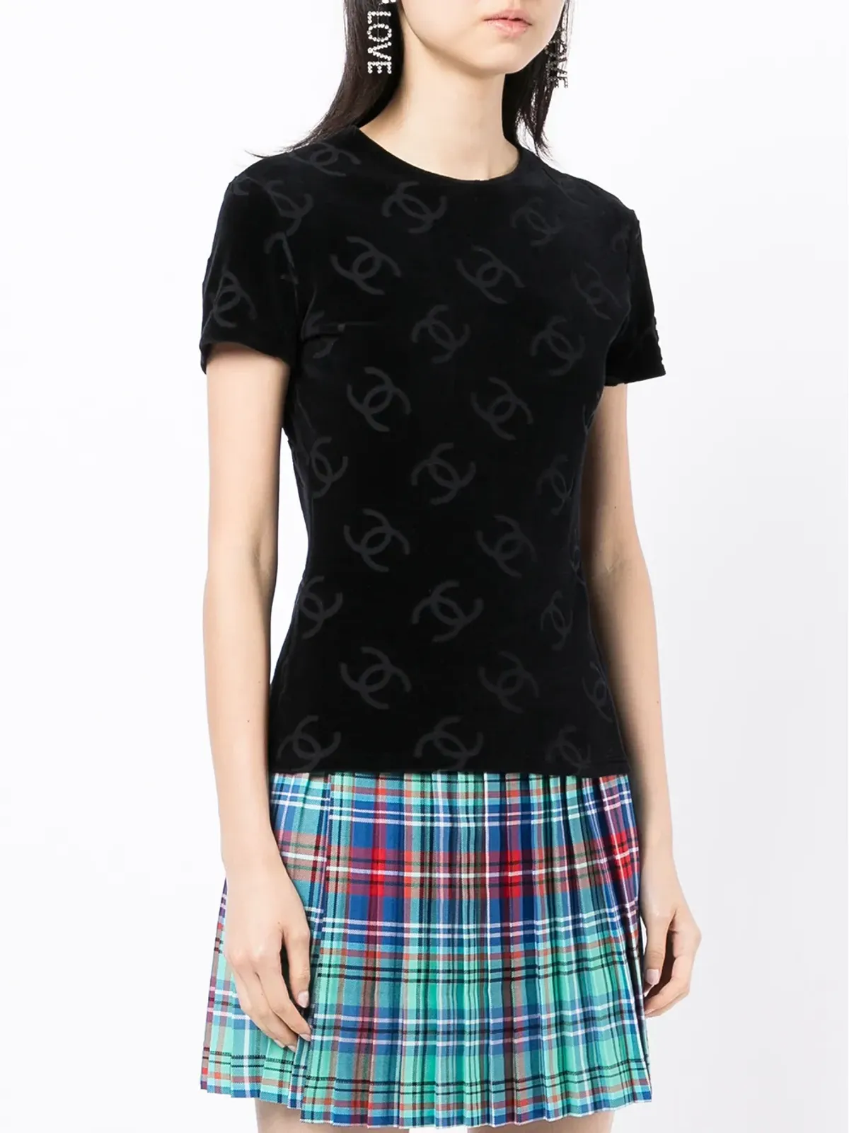 CHANEL Pre-Owned 1996 CCパターン テクスチャード Tシャツ - 画像3
