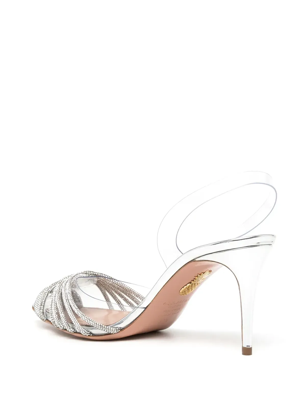 Aquazzura Gatsby スリングバックパンプス（シルバー） - 画像3