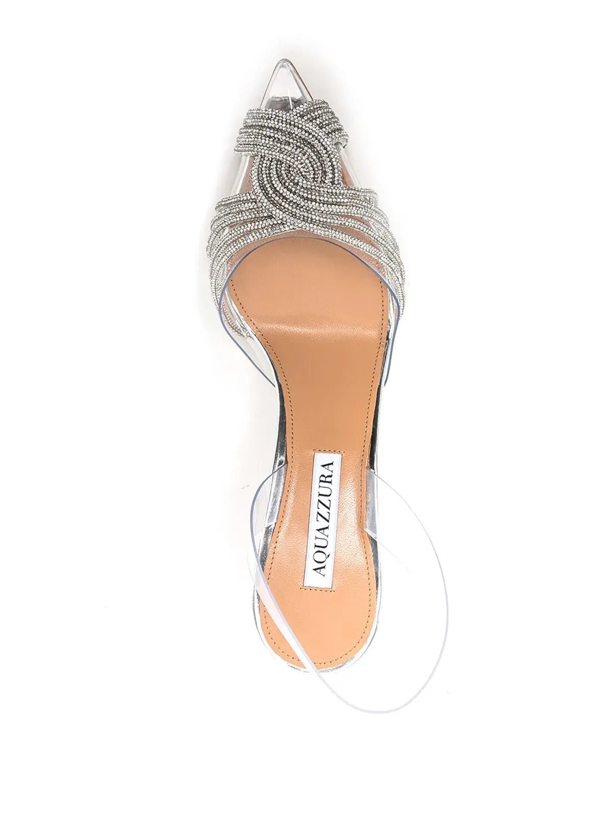 Aquazzura Gatsby スリングバックパンプス（シルバー） - 画像4