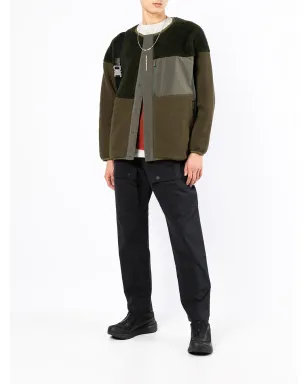 White Mountaineering パッチワーク襟なしジャケット（グリーン） - サムネイル2