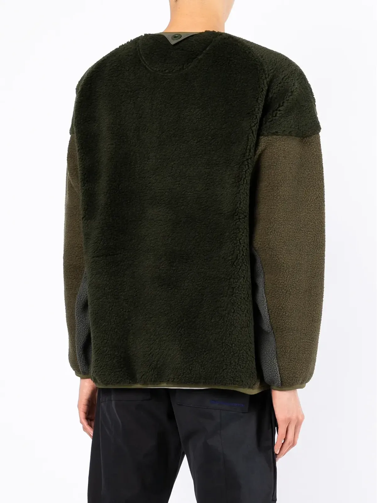 White Mountaineering パッチワーク襟なしジャケット（グリーン） - 画像4