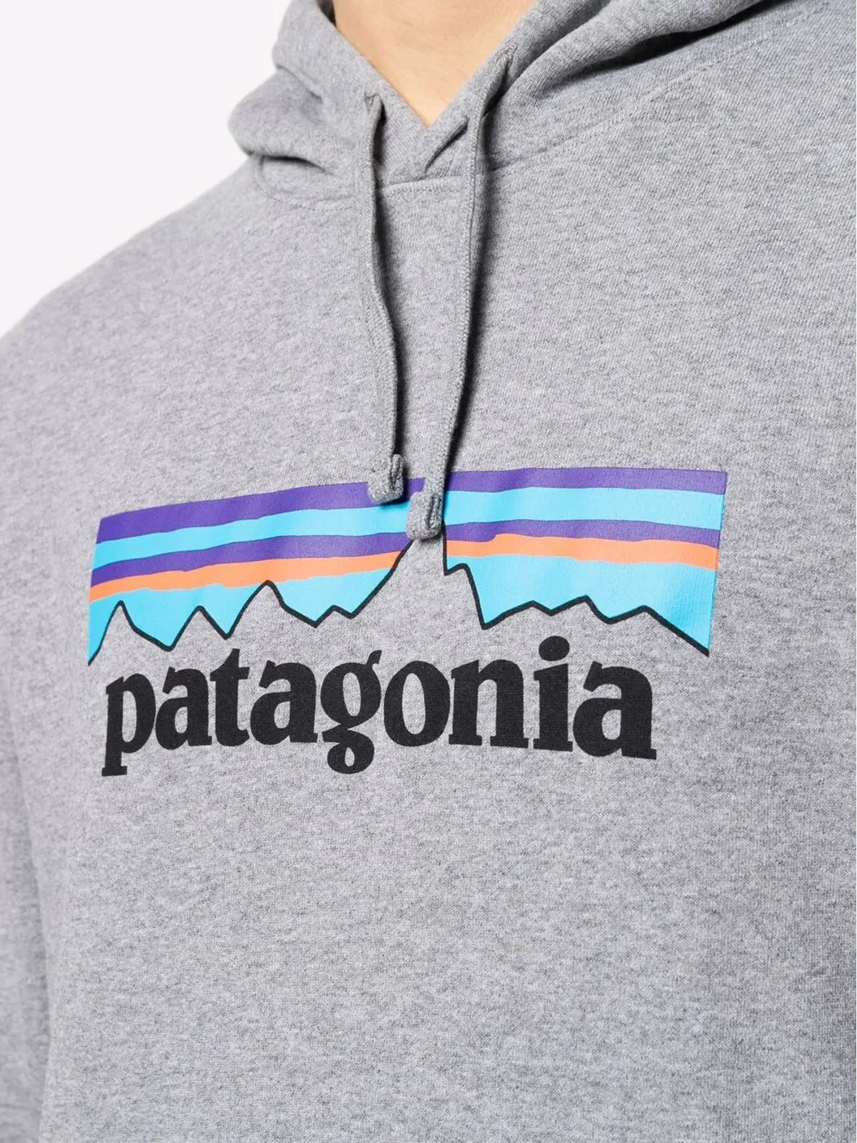 Patagonia リサイクル ロゴプリント パーカー グレー - 画像5