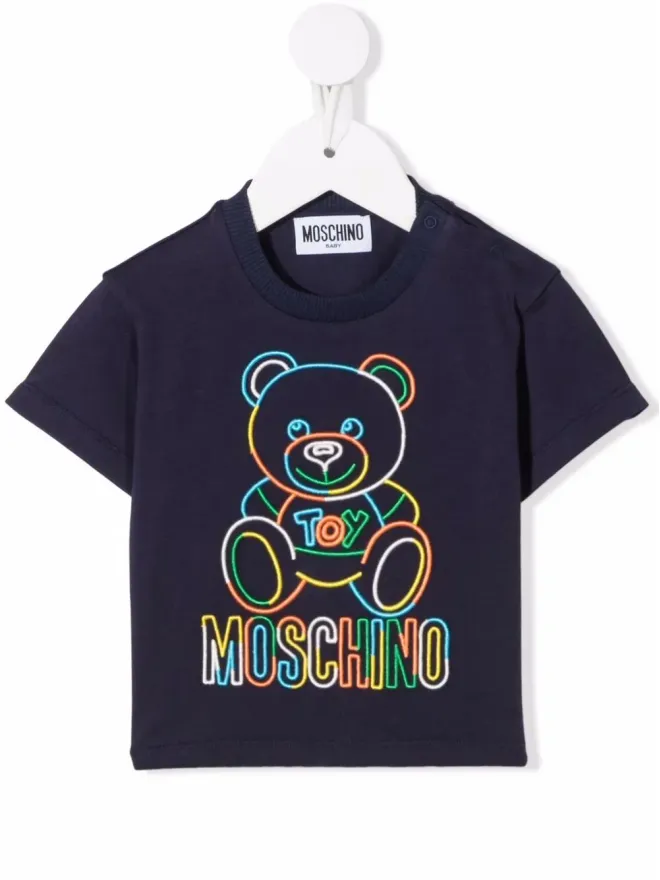 Moschino Kids Moschino Kids テディベアモチーフ Tシャツ - Blueの商品画像