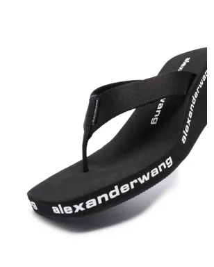 Alexander Wang ロゴプリント ウェッジ フリップフロップ - ブラック - サムネイル2