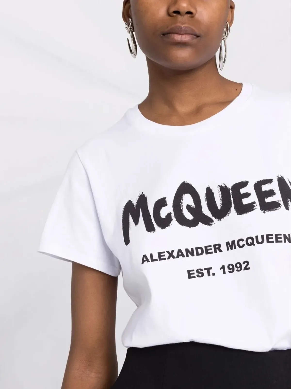 Alexander McQueen ロゴプリント コットンTシャツ - 画像5
