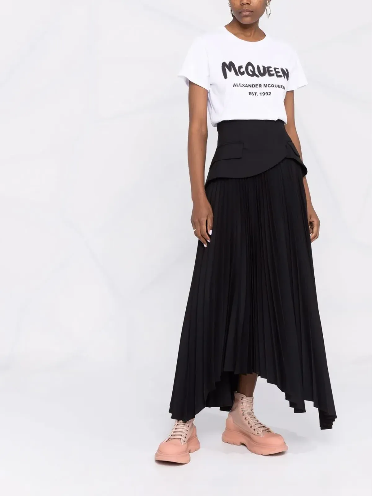 Alexander McQueen ロゴプリント コットンTシャツ - 画像2
