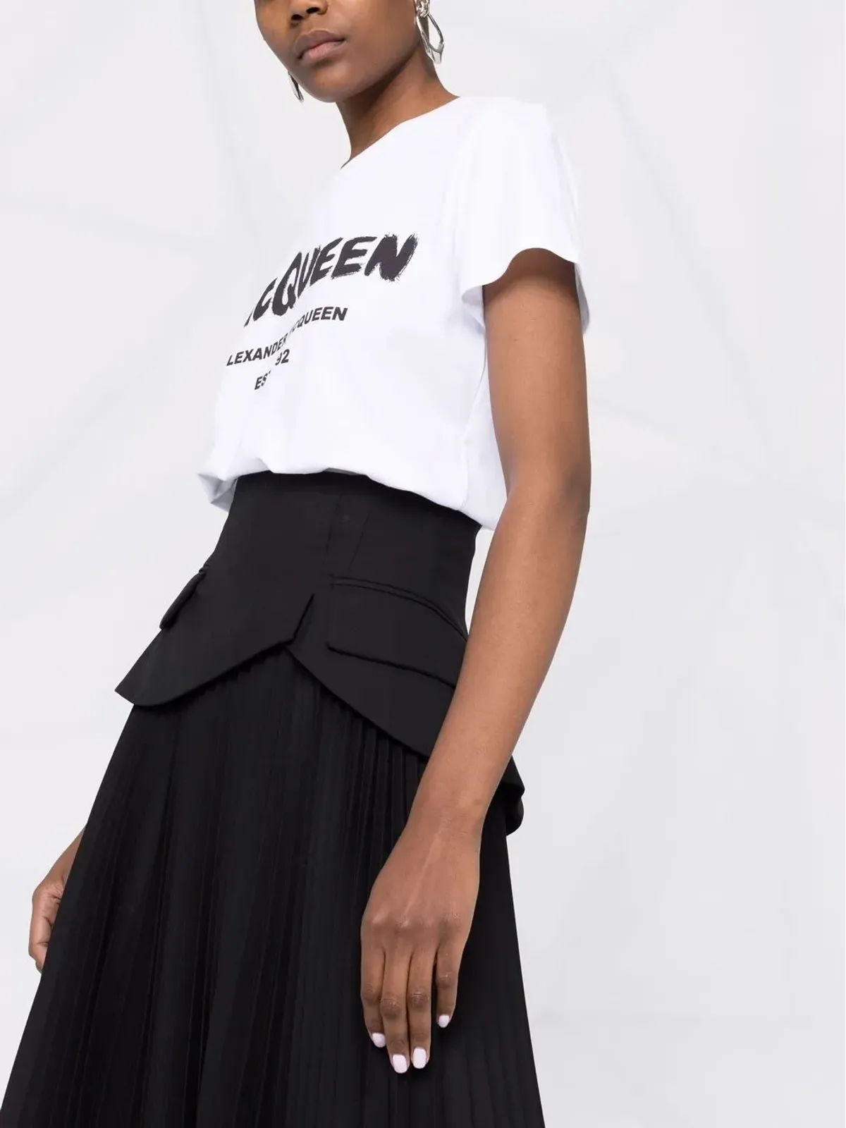 Alexander McQueen ロゴプリント コットンTシャツ - 画像3