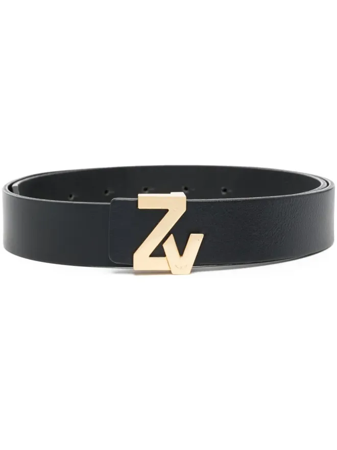 Zadig&Voltaire Zadig&Voltaire ロゴプレートレザーベルト ブラックの商品画像