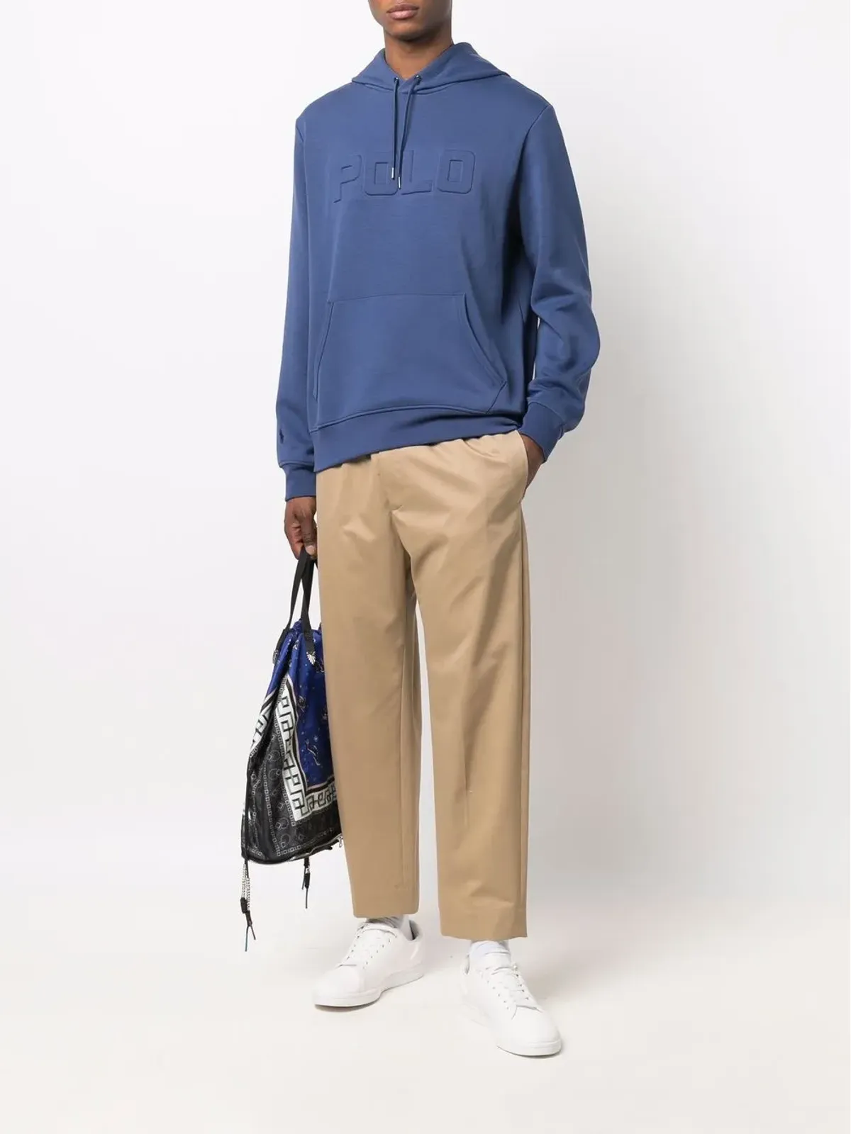Polo Ralph Lauren エンボスロゴ ドローストリングフーディー ブルー - 画像2