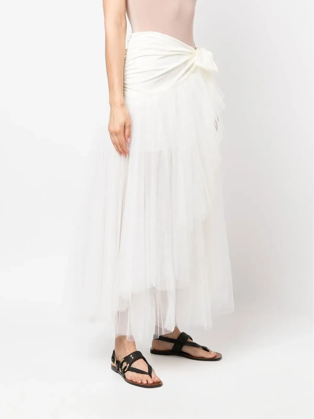 Philosophy Di Lorenzo Serafini サイドタイ付きアシンメトリードレープスカート - 画像3