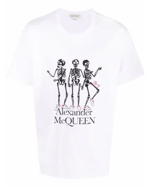 Alexander McQueen スケルトンプリント半袖Tシャツ - ホワイト - サムネイル1