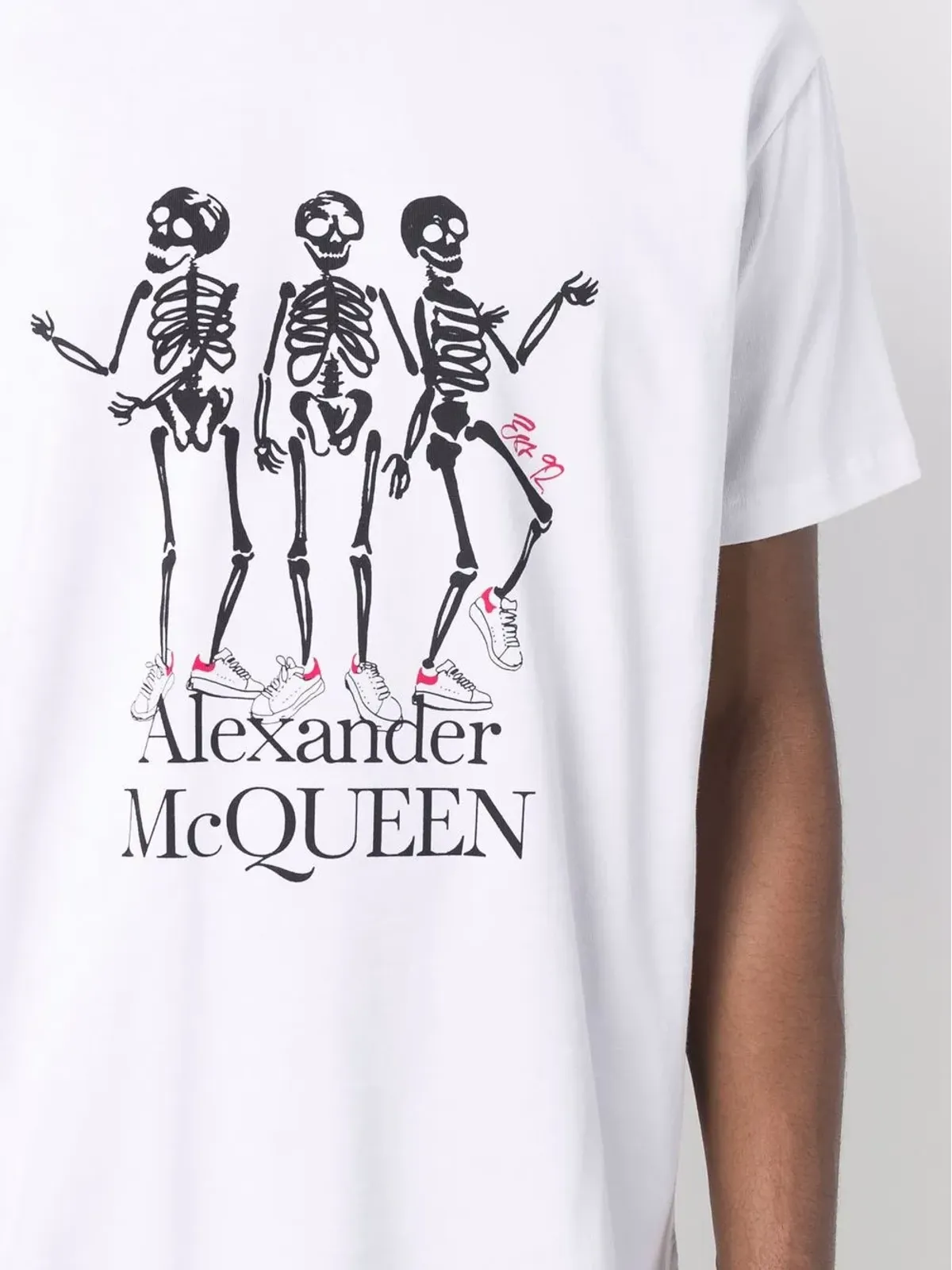 Alexander McQueen スケルトンプリント半袖Tシャツ - ホワイト - 画像5