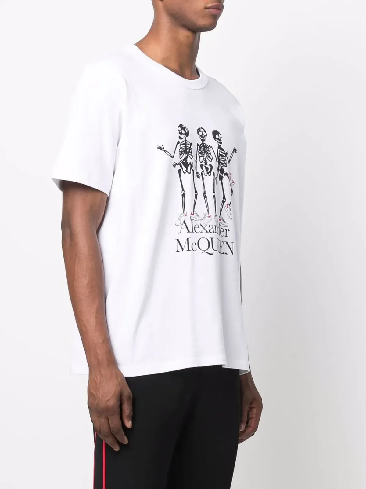 Alexander McQueen スケルトンプリント半袖Tシャツ - ホワイト - 画像3