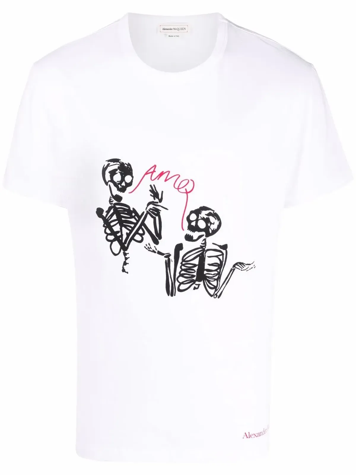 Alexander McQueen スケルトン ロゴプリント Tシャツ - 画像1