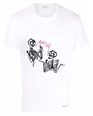 Alexander McQueen スケルトン ロゴプリント Tシャツ - サムネイル1