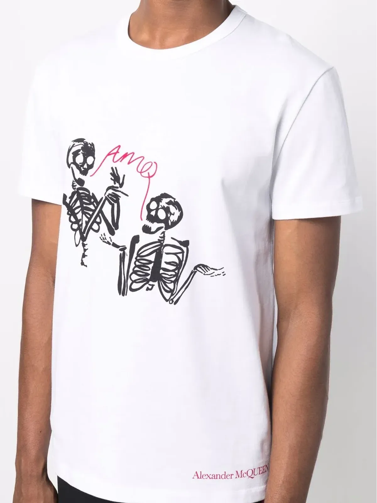 Alexander McQueen スケルトン ロゴプリント Tシャツ - 画像5