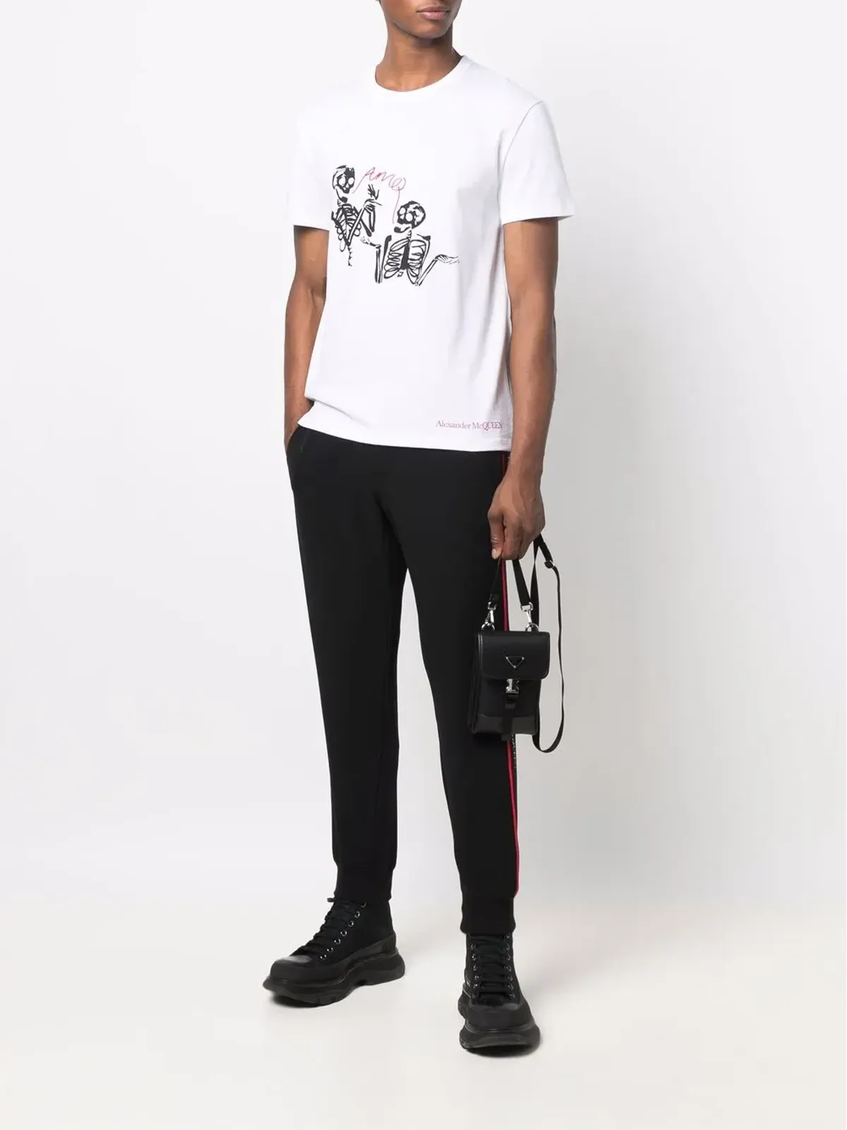 Alexander McQueen スケルトン ロゴプリント Tシャツ - 画像2