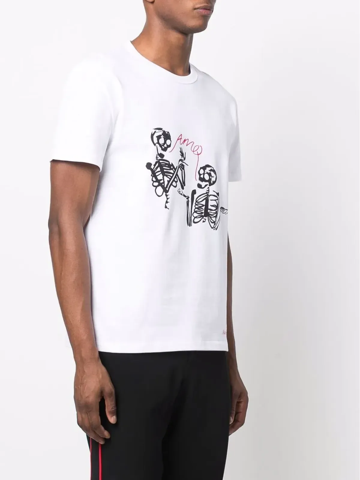Alexander McQueen スケルトン ロゴプリント Tシャツ - 画像3
