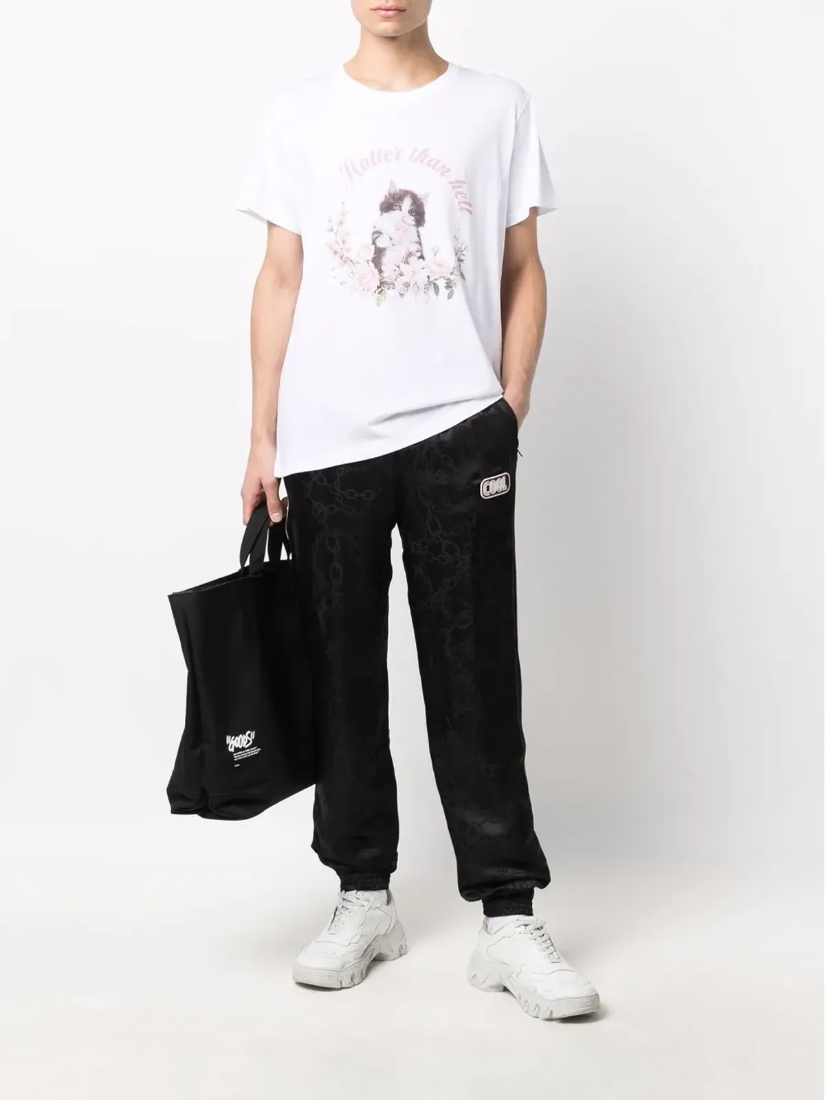 COOL T.M チェーンプリント・スリップオン・トラックパンツ - 画像2