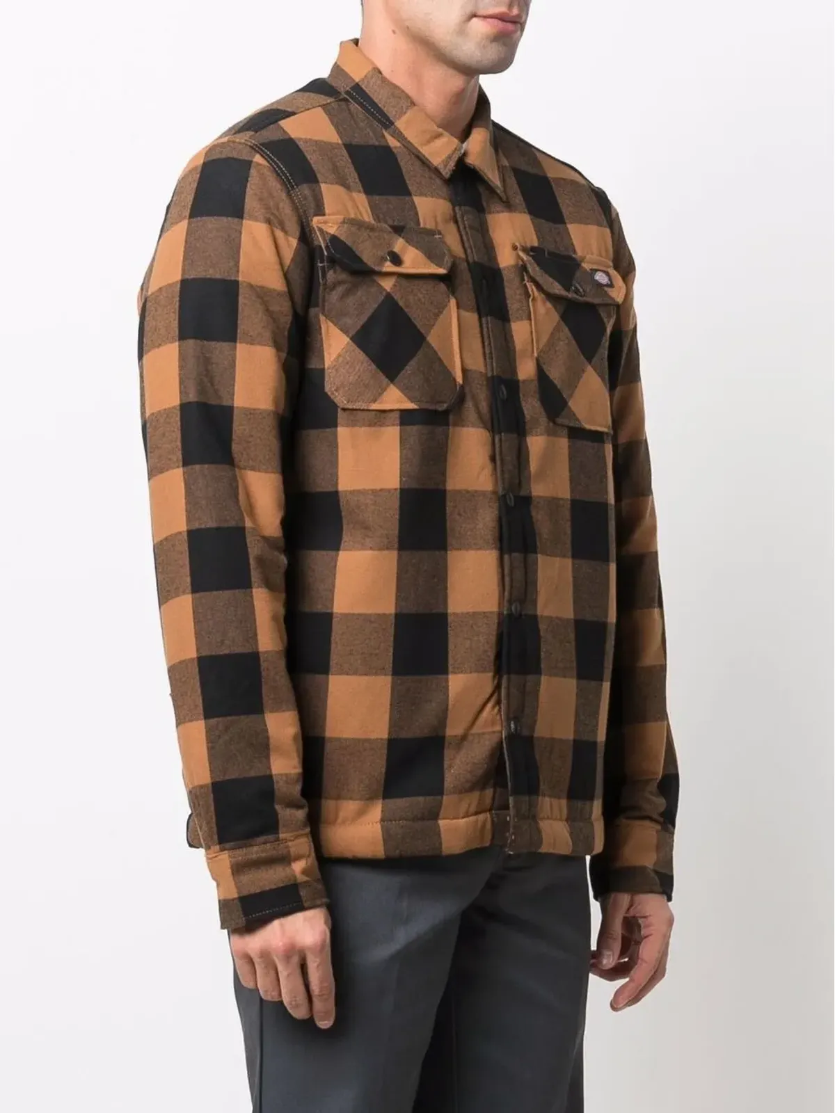 Dickies Construct ブラウン プラッドチェック柄ジャケット - 画像3