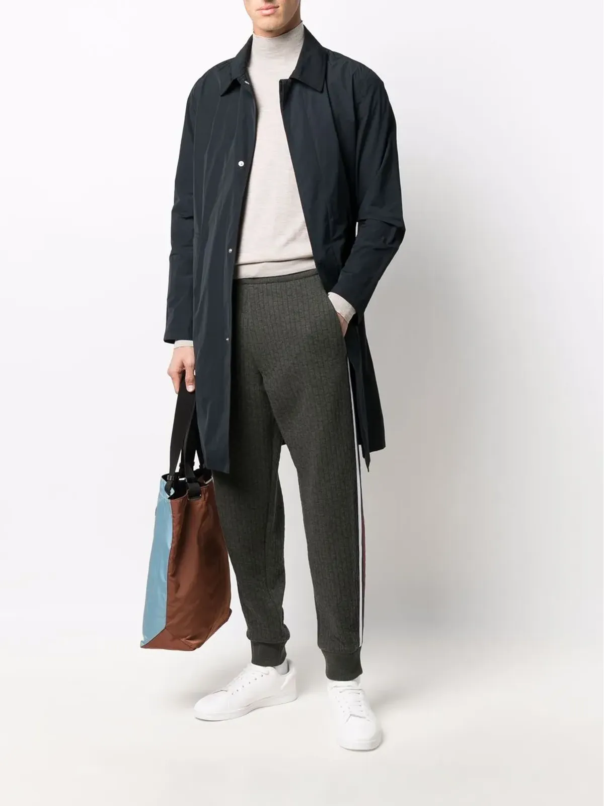 Giorgio Armani リブ編みサイドストライプパンツ - 画像2