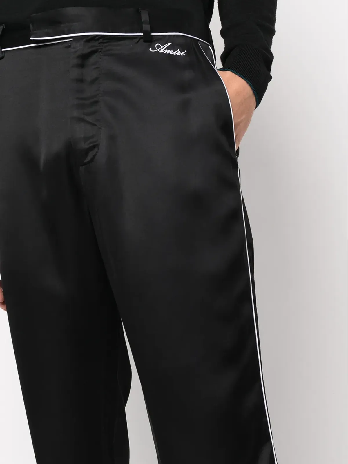 AMIRI ストレートレッグ サテンパンツ - ブラック - 画像5