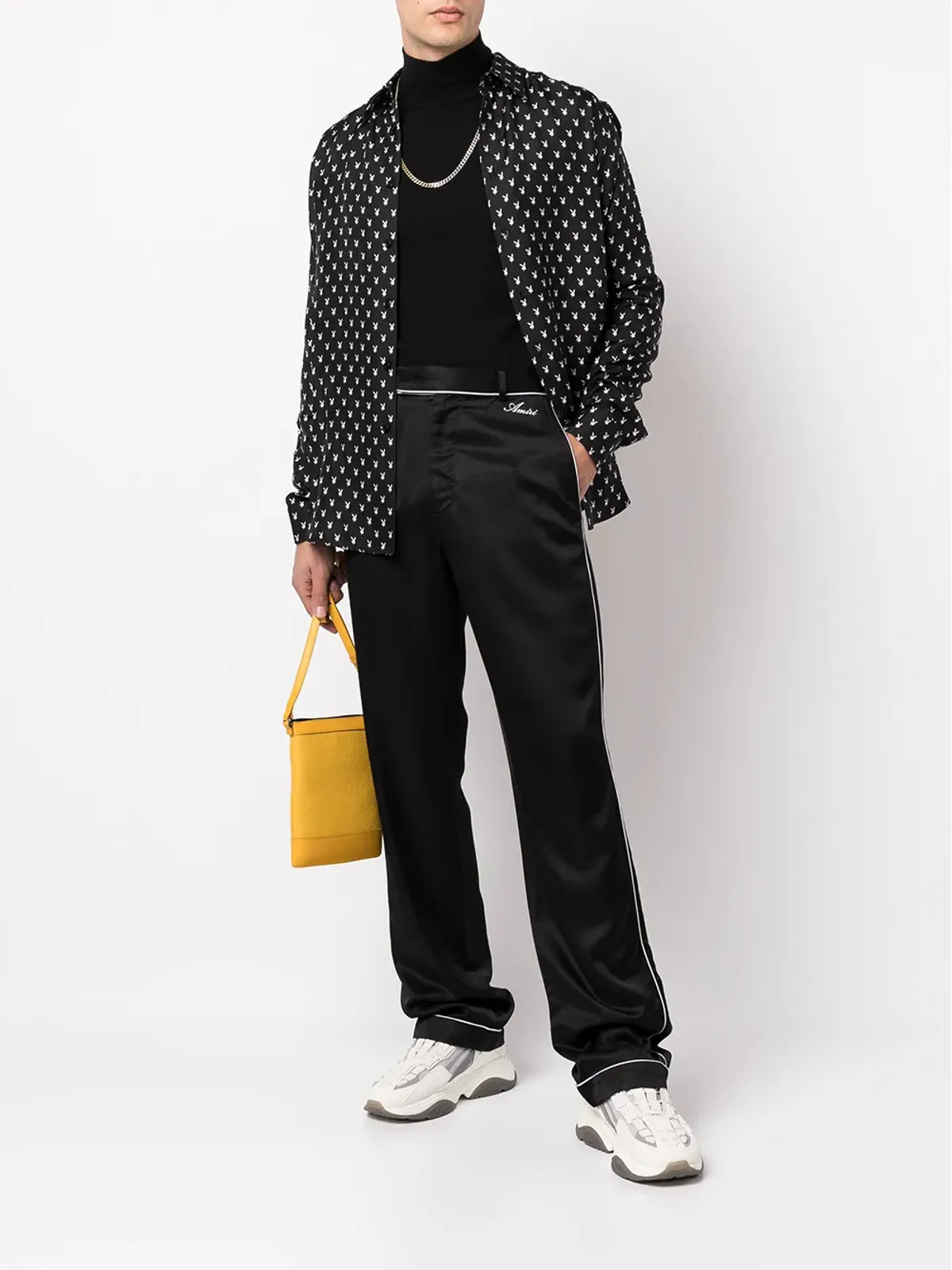 AMIRI ストレートレッグ サテンパンツ - ブラック - 画像2