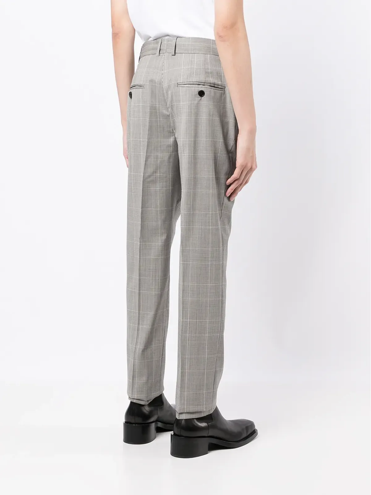 MARANT チェック柄コットン テーラードパンツ - グレー - 画像4